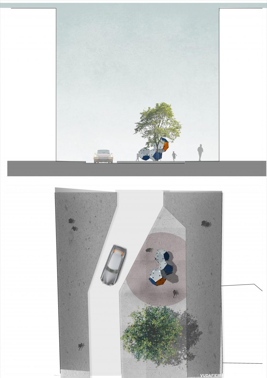 VIA MELZO - STREET SECTION AND PLAN