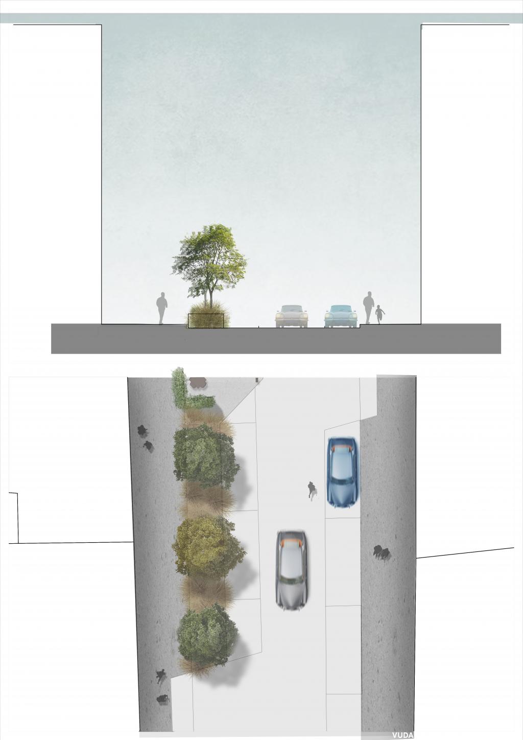 VIA MELZO - STREET SECTION AND PLAN