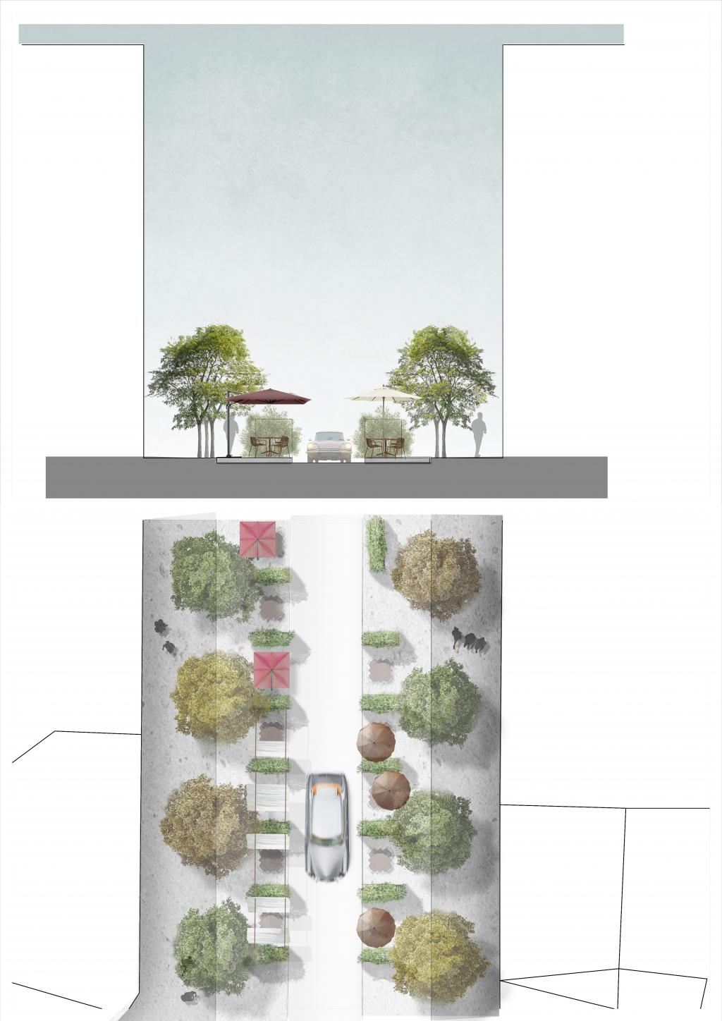 VIA MELZO - STREET SECTION AND PLAN